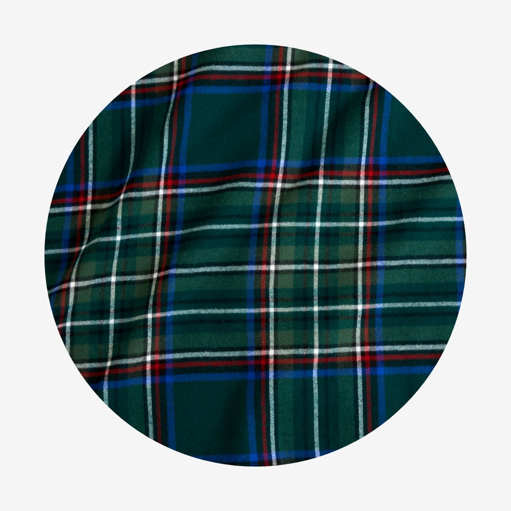 Green Tartan Plaid Flannelette Holiday Gift Sack