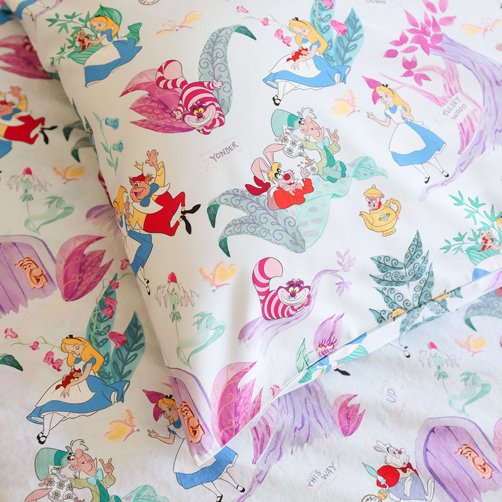 Disney Adventures in Wonderland Sheet Pillow Cover Set